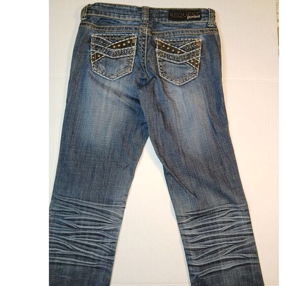 Request Designer Embellished Blue Denim Jeans - Size 0 WOW!! - Picture 4 of 6